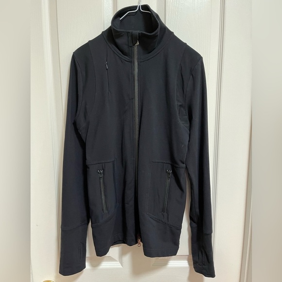 Zobha performance jacket long length women’s size medium black high neck - Picture 1 of 6